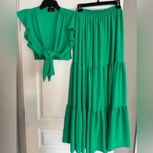 Vici Green skirt set